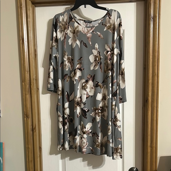 HEIMISH USA Gray and Cream Oversized Tunic - Picture 1 of 4
